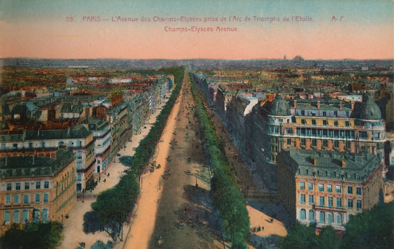 Avenue des Champs-Elysees, Paříž, c1920 od Unbekannt