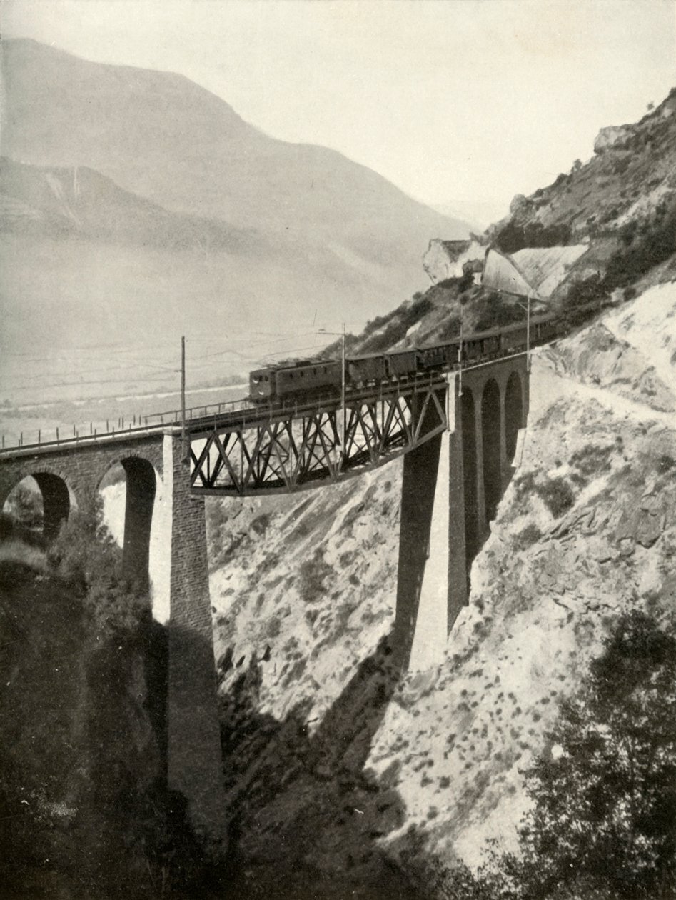 Baltschiederský viadukt na hlavní trati Lotschberg ..., 1935-36. od Unbekannt