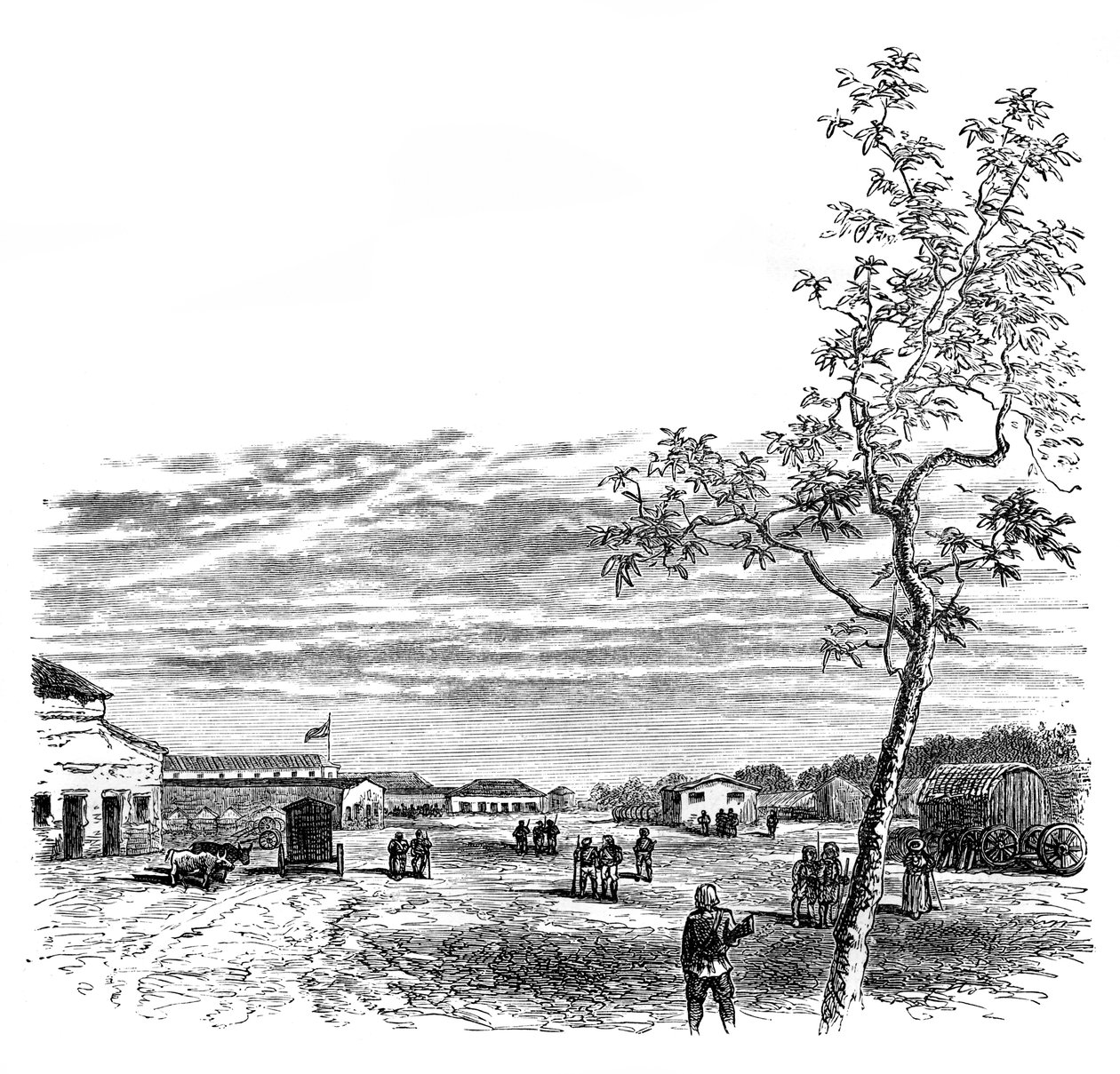 Kasárna v Meerutu, Indie, 50. léta 19. století, 1888 od Unbekannt