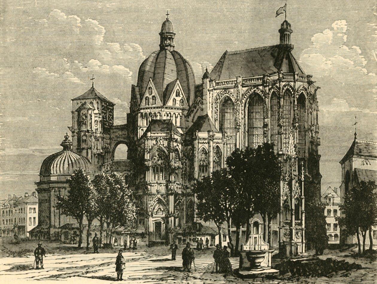 Bazilika v Cáchách nebo Aix-La-Chapelle, 1890. od Unbekannt