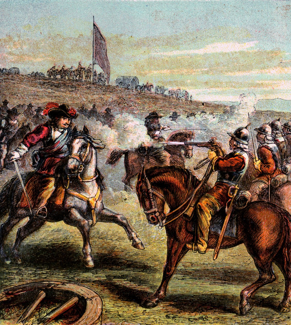 Bitva u Naseby, 1645, c1850 od Unbekannt