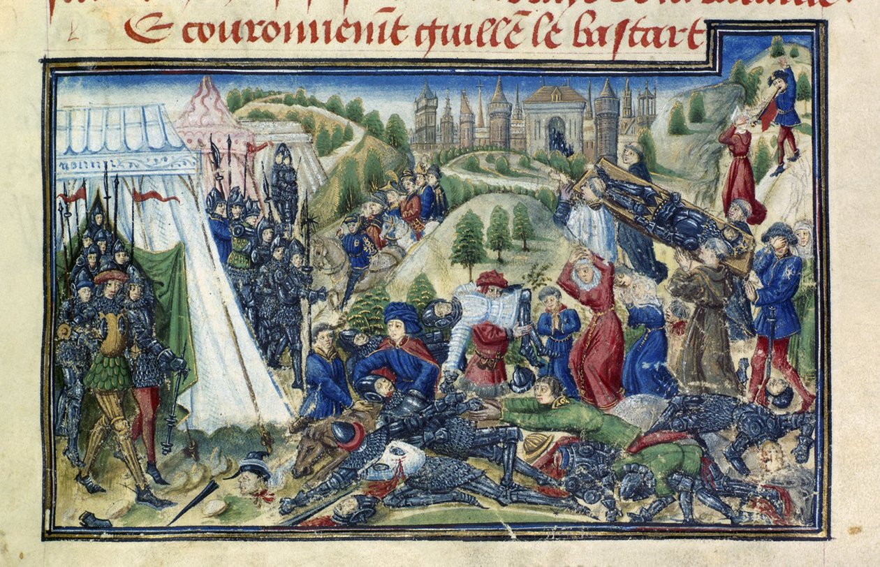 Bitva u Hastings z Grande Chronique de Normandie od Yatese Thompsona od Unbekannt