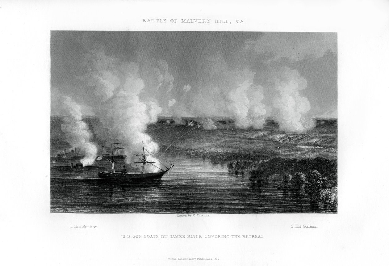 Bitva u Malvern Hill, Virginie, 1. července 1862 1862-1867 od Unbekannt
