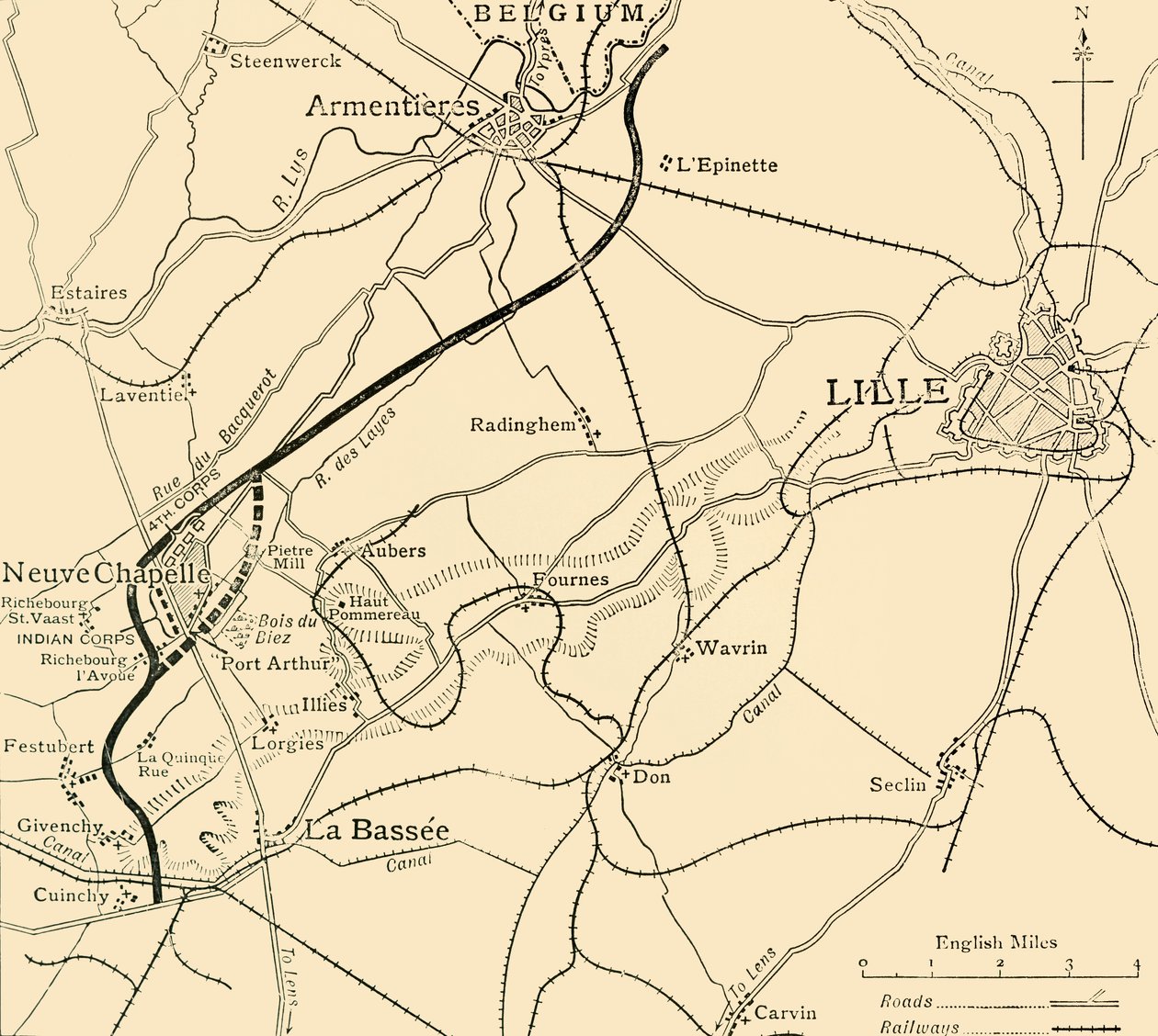 Bitevní pole Neuve Chapelle, první světová válka, 1915, c1920. od Unbekannt