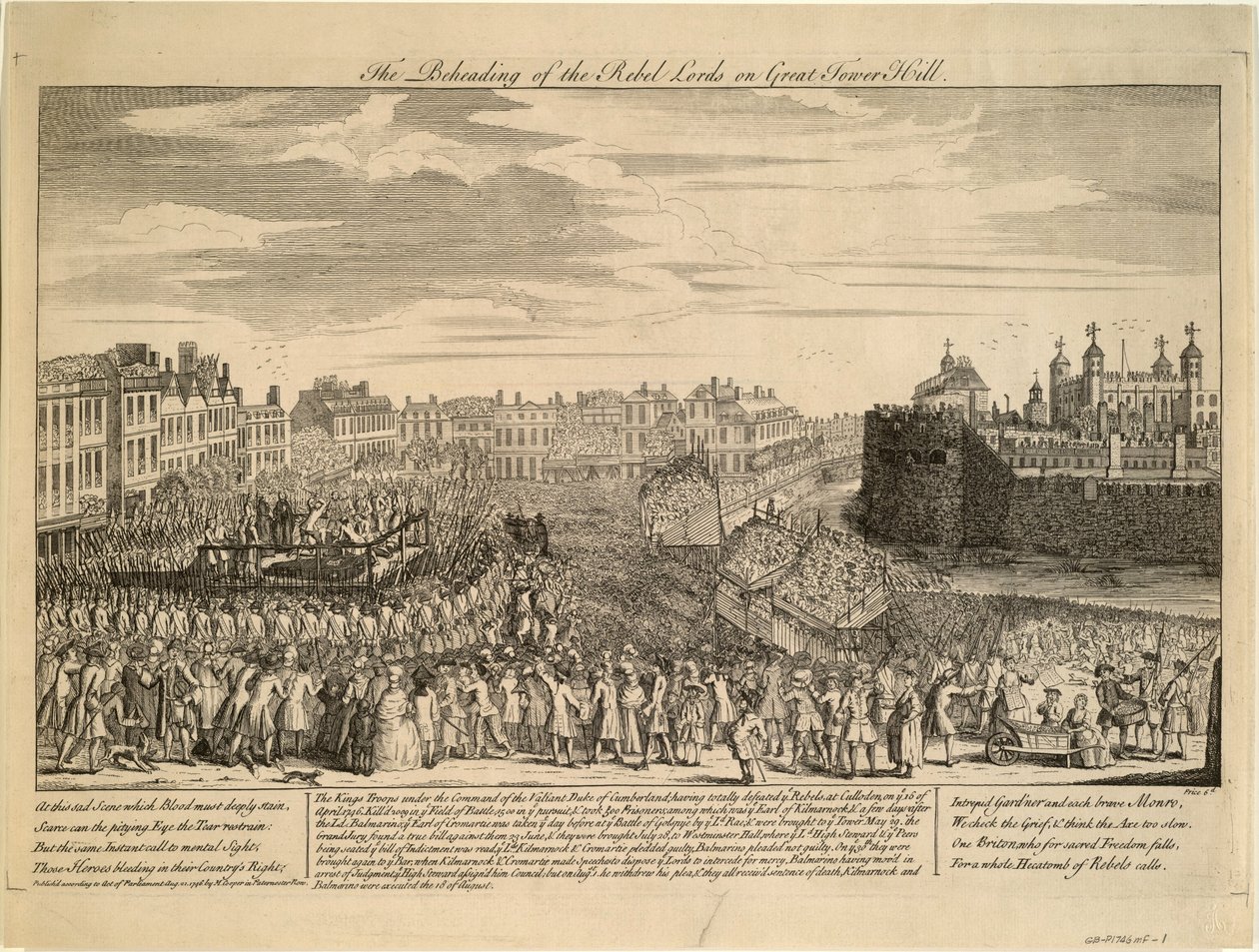 Stětí jakobitských rebelů na Tower Hill, 1746 od Unbekannt