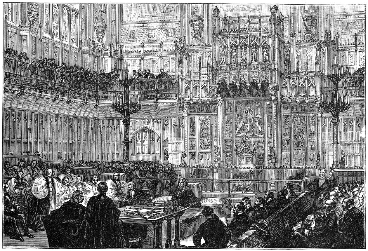 Biskup z Peterborough promlouvá ke Sněmovně lordů, polovina konce 19. století, 1900 od Unbekannt