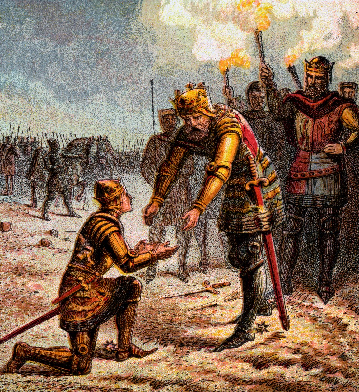 Černý princ v Crecy, 1346, c1850 od Unbekannt