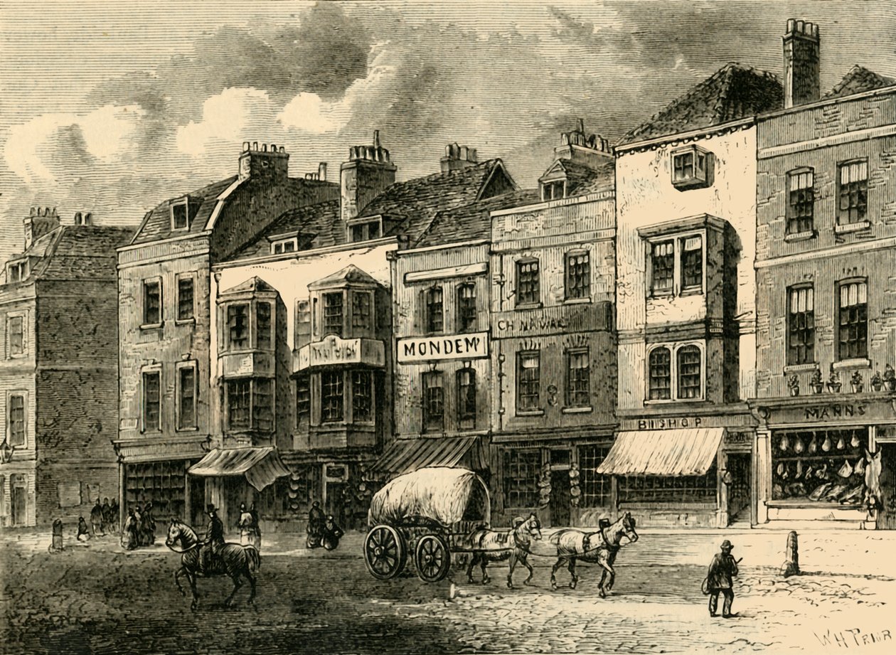 Čtvrť, High Street, v roce 1825, c1878. od Unbekannt