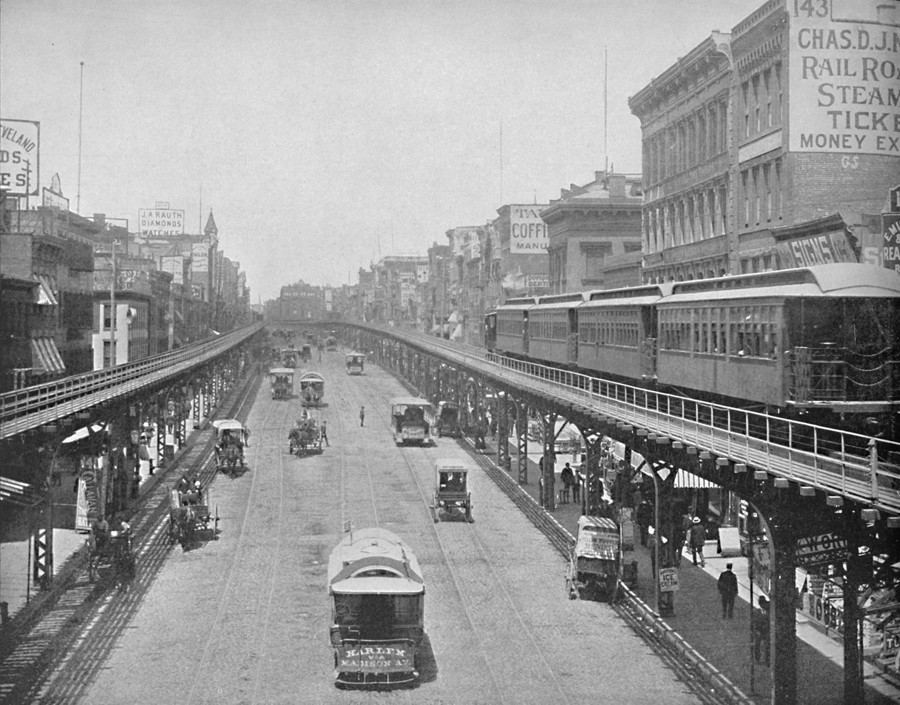 The Bowery, při pohledu na sever, New York, c1897. od Unbekannt