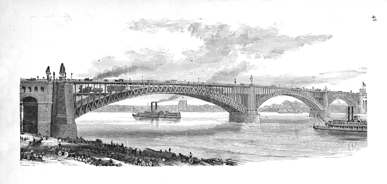 Most přes Mississippi v St. Louis, 1883 od Unbekannt