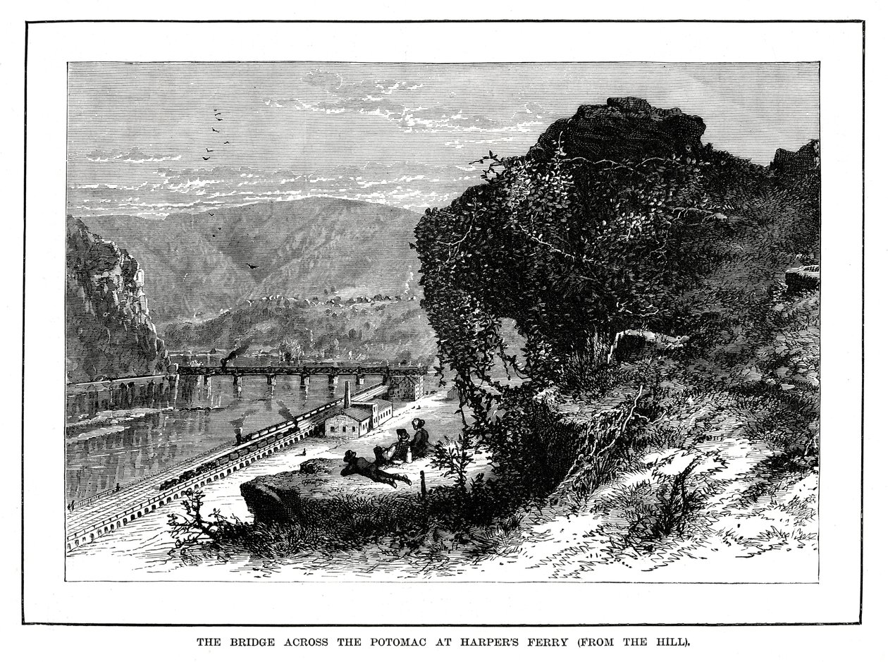 Most přes Potomac u Harpers Ferry, Západní Virginie, USA, 1877 od Unbekannt