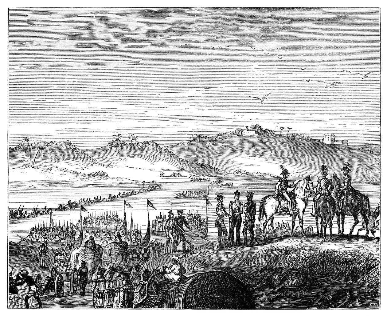 Britská armáda překračující řeku Sutlej, Indie, 19. století, 1900 od Unbekannt