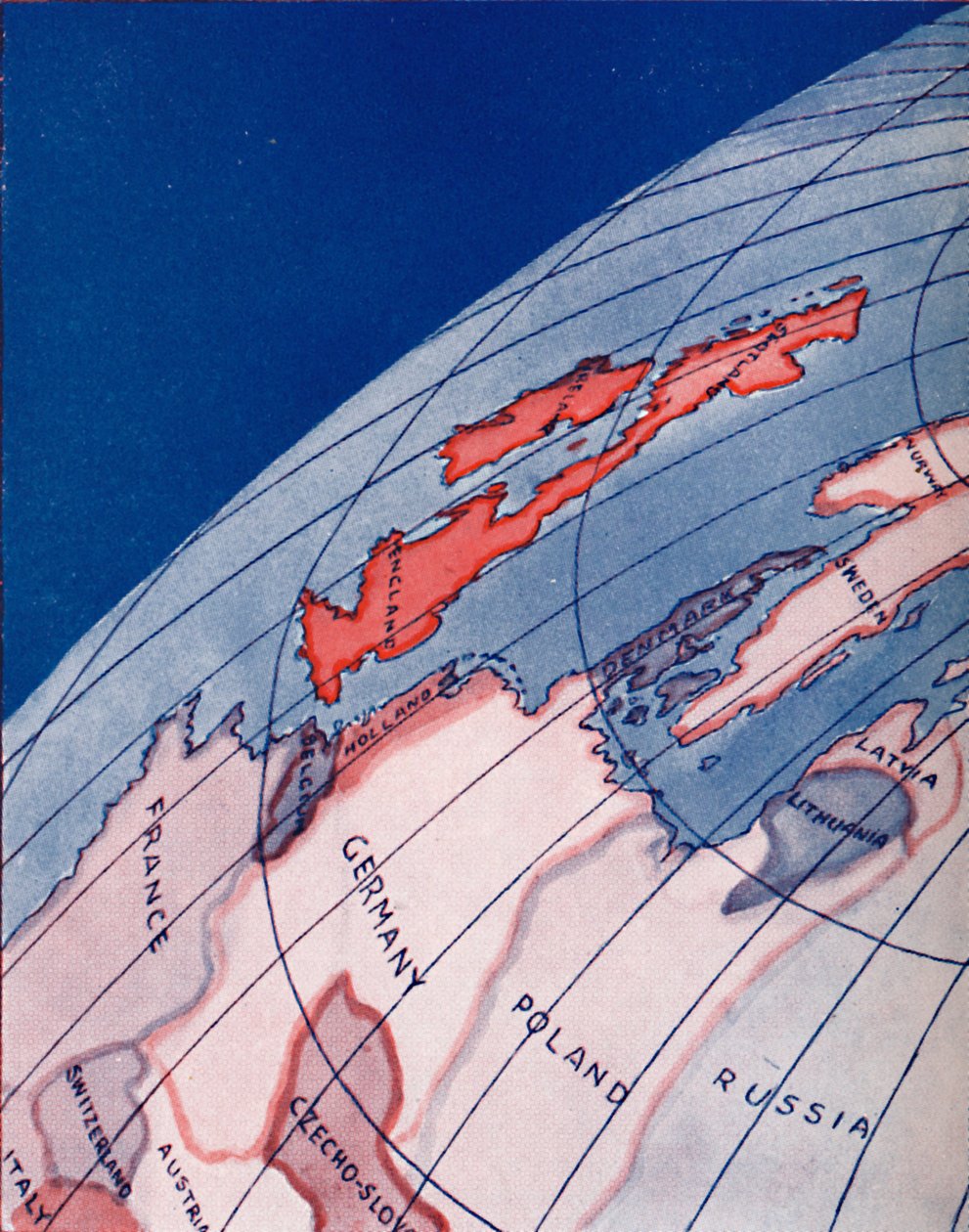 Britské ostrovy a severní Evropa v 6 hodin ráno v polovině léta 1935 od Unbekannt