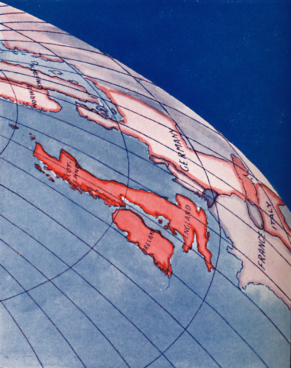 Britské ostrovy a severní Evropa v 18 hodin o letním slunovratu roku 1935 od Unbekannt
