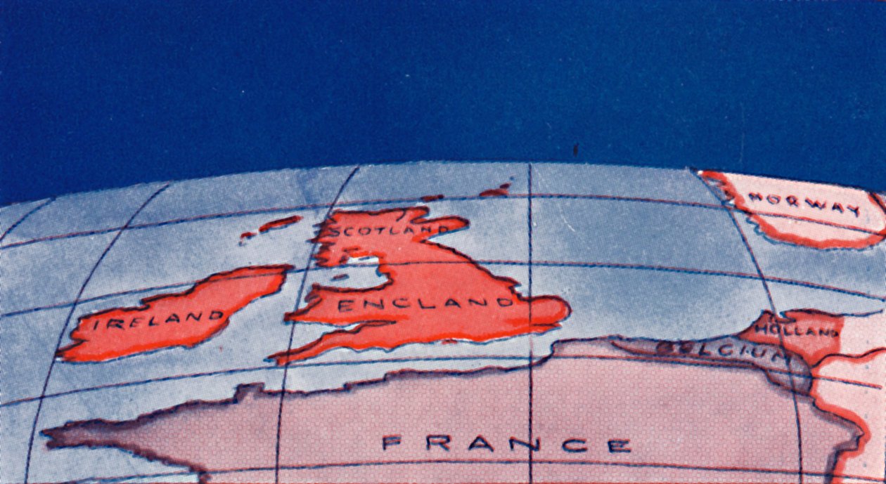 Britské ostrovy a severní Evropa v poledne uprostřed zimy 1935 od Unbekannt