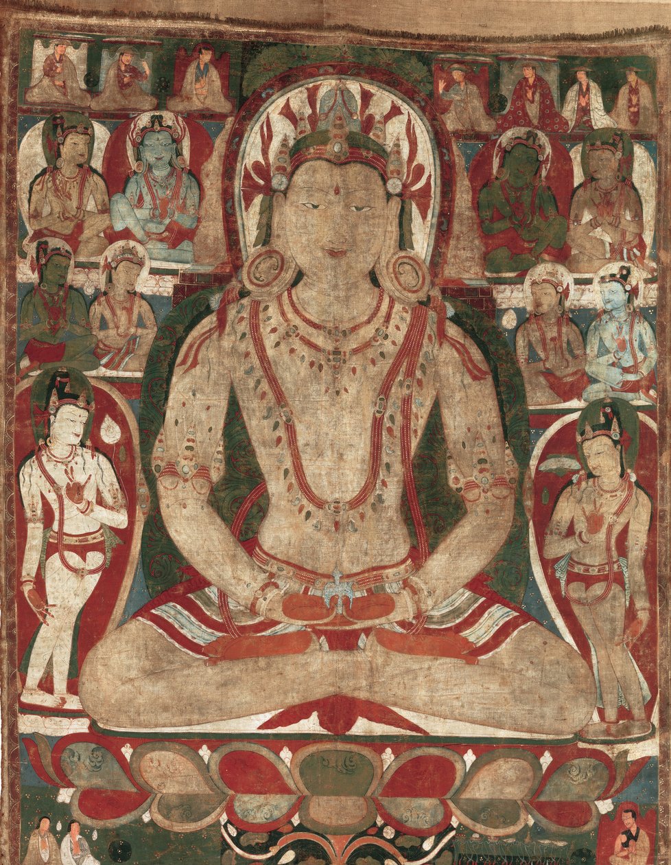 Buddha Amitayus navštěvovaný bódhisattvy, 11. nebo počátek 12. století. od Unbekannt