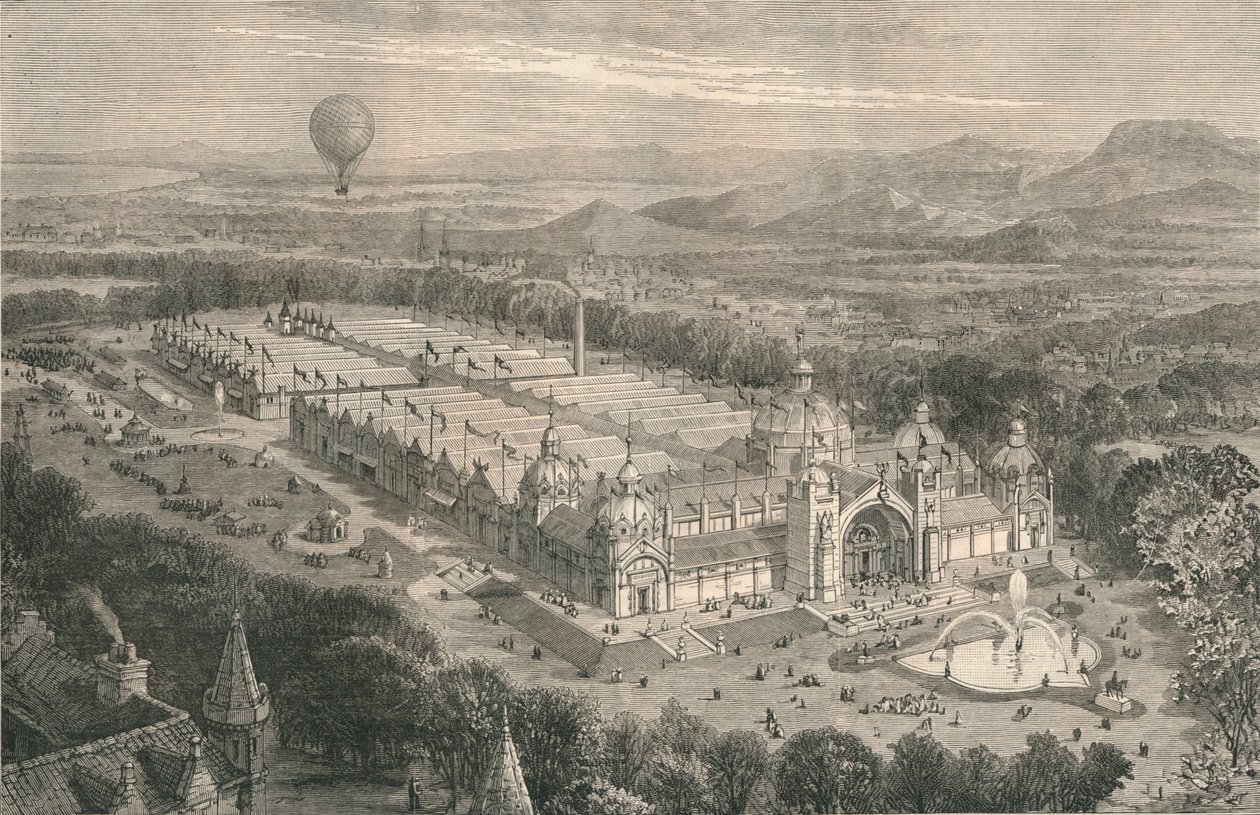 Budova pro mezinárodní průmyslovou výstavu v Edinburghu, 1886. od Unbekannt