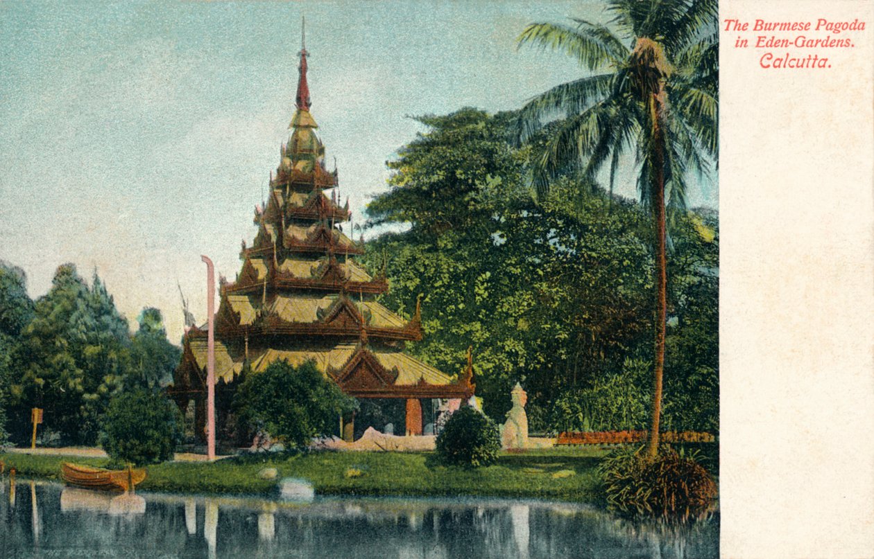 Barmská pagoda v Eden-Gardens. Kalkata, c1900 od Unbekannt