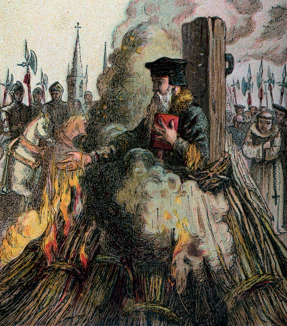 The Burning Of Cranmer, 1556, c1850 od Unbekannt
