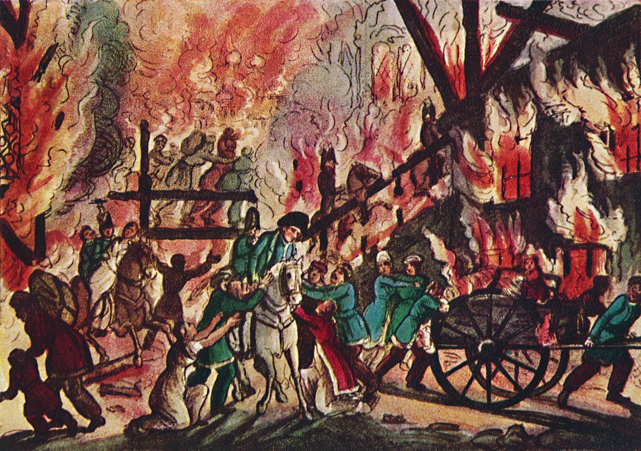 Spálení Moskvy: Velká vojenská a jezdecká podívaná, 1942 od Unbekannt
