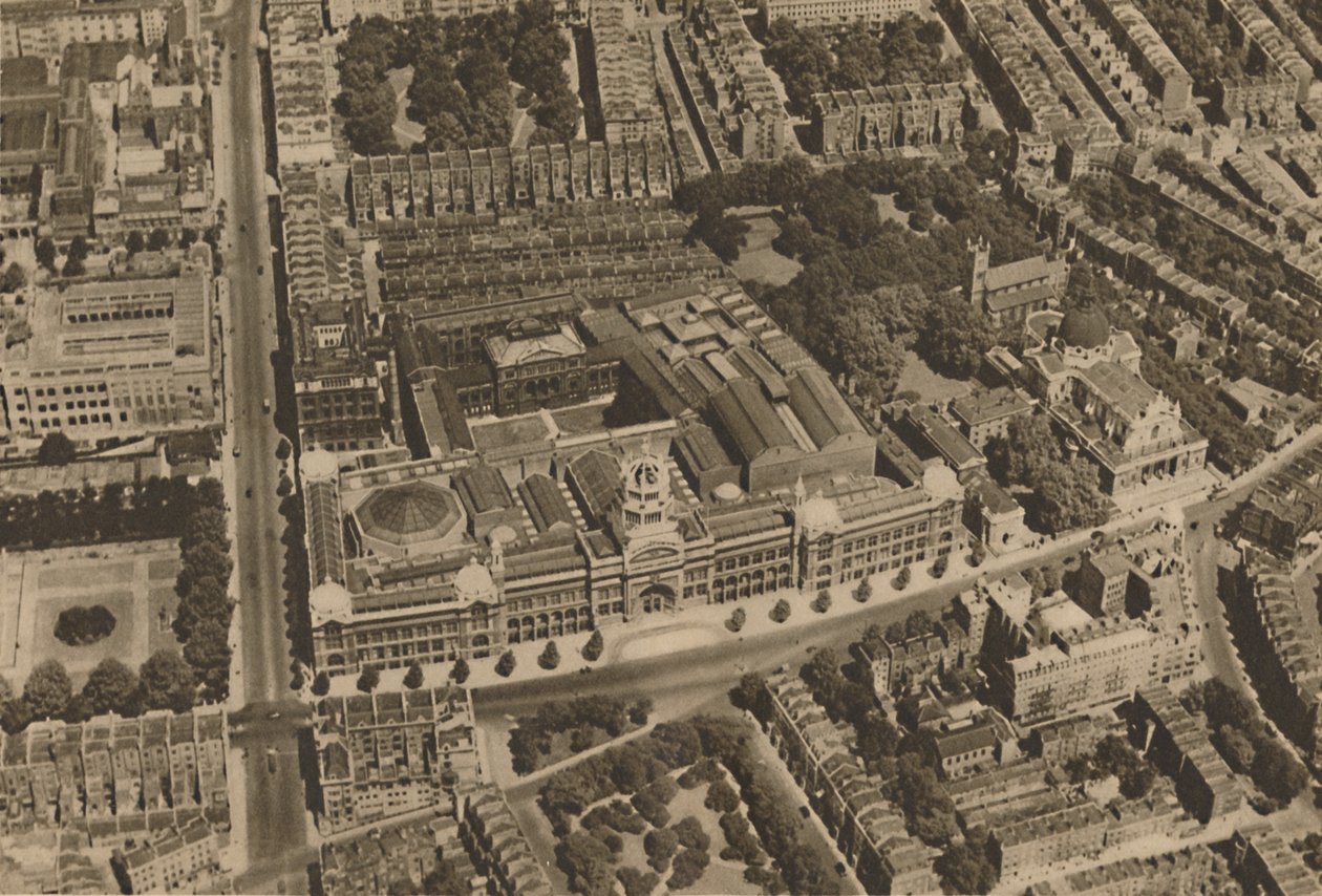 Kamera zachycuje pohled na South Kensington z nízko letícího letadla, c1935. od Unbekannt