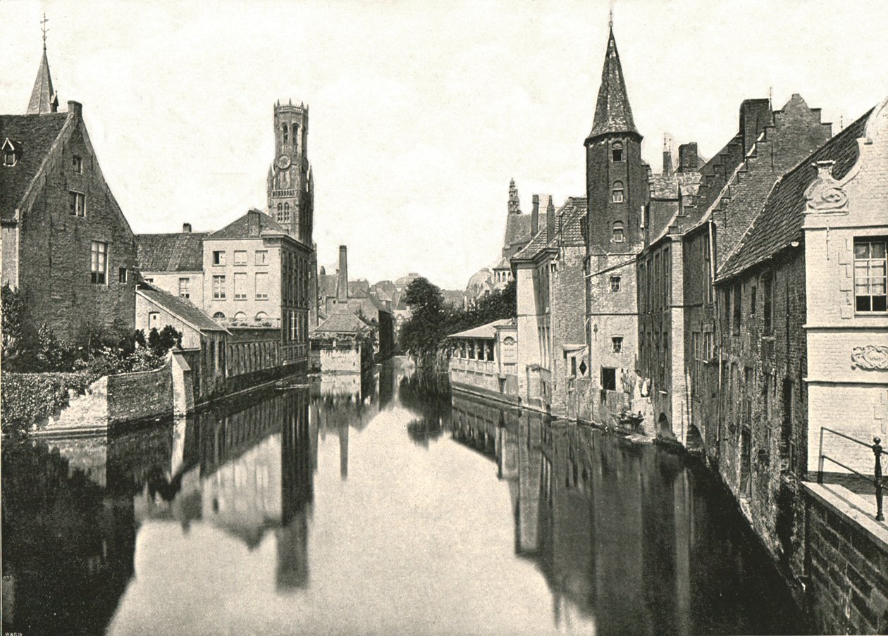 Kanál, Bruggy, Belgie, 1895. od Unbekannt