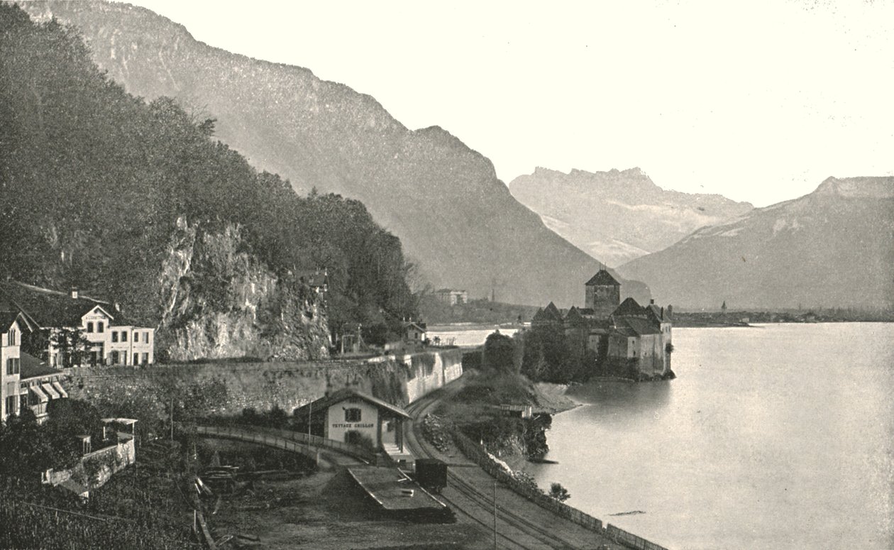 Hrad v Chillonu, Švýcarsko, 1895. od Unbekannt