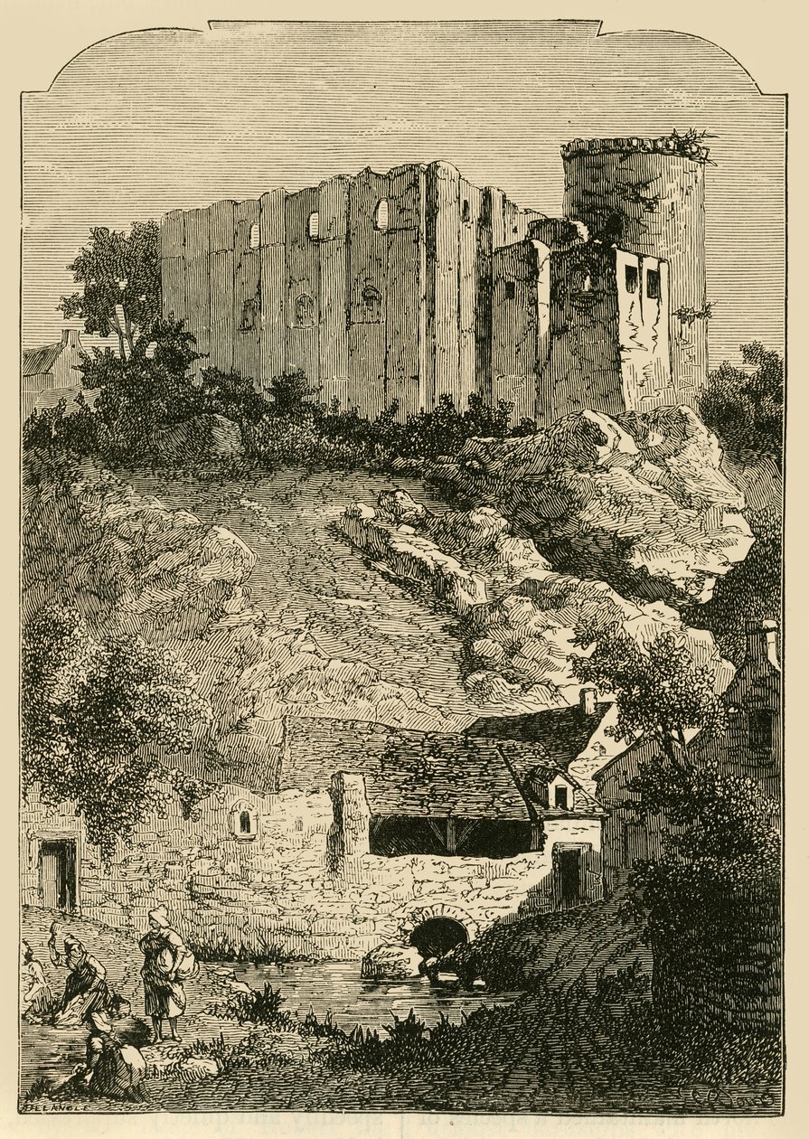 Hrad Falaise a fontána Arlette, 1890. od Unbekannt