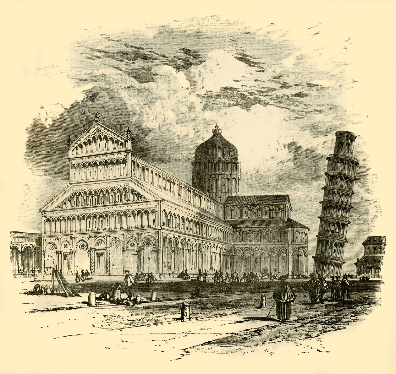 Katedrála a šikmá věž, Pisa, 1890. od Unbekannt