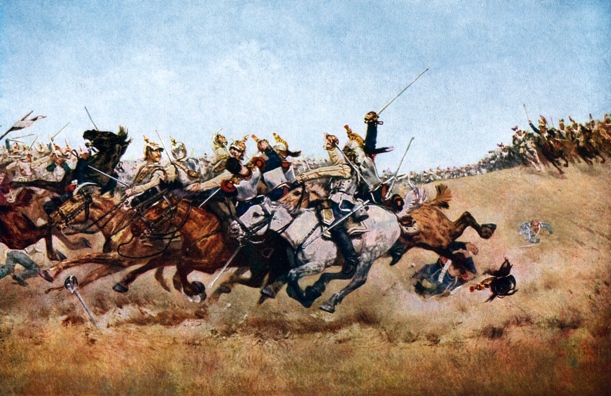 The Charge of the Cuirassiers at Rezonville, 1870, c1920 od Unbekannt