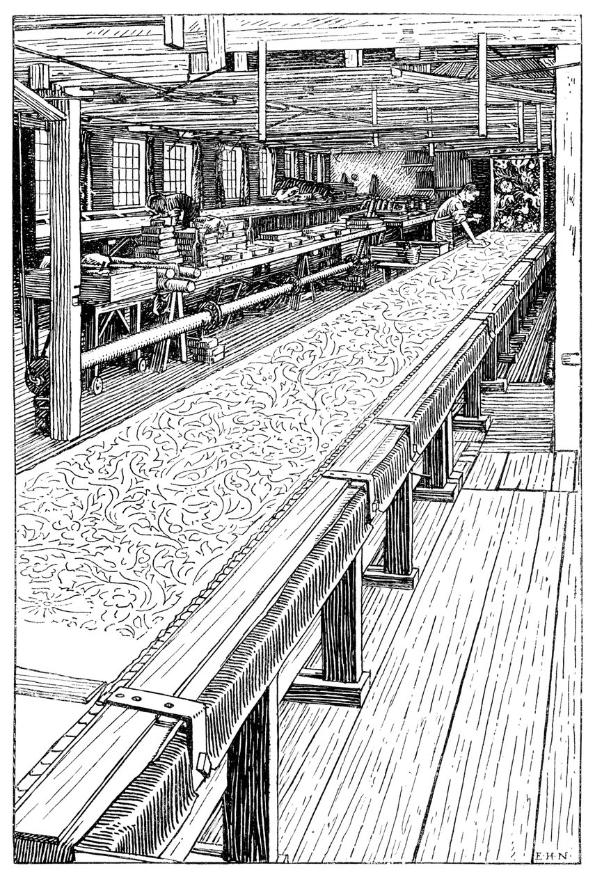 Tiskárna Chintz, Merton Abbey Mills, Londýn, 1899 od Unbekannt
