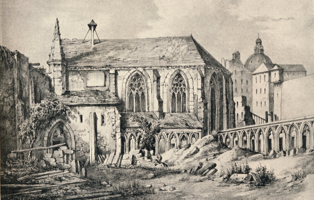 Kostel a klášter College of Cluny v roce 1824, 1915 od Unbekannt