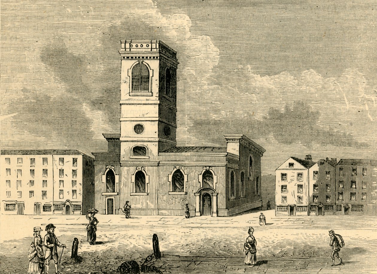 Kostel Allhallows the Great v roce 1784, c1872. od Unbekannt