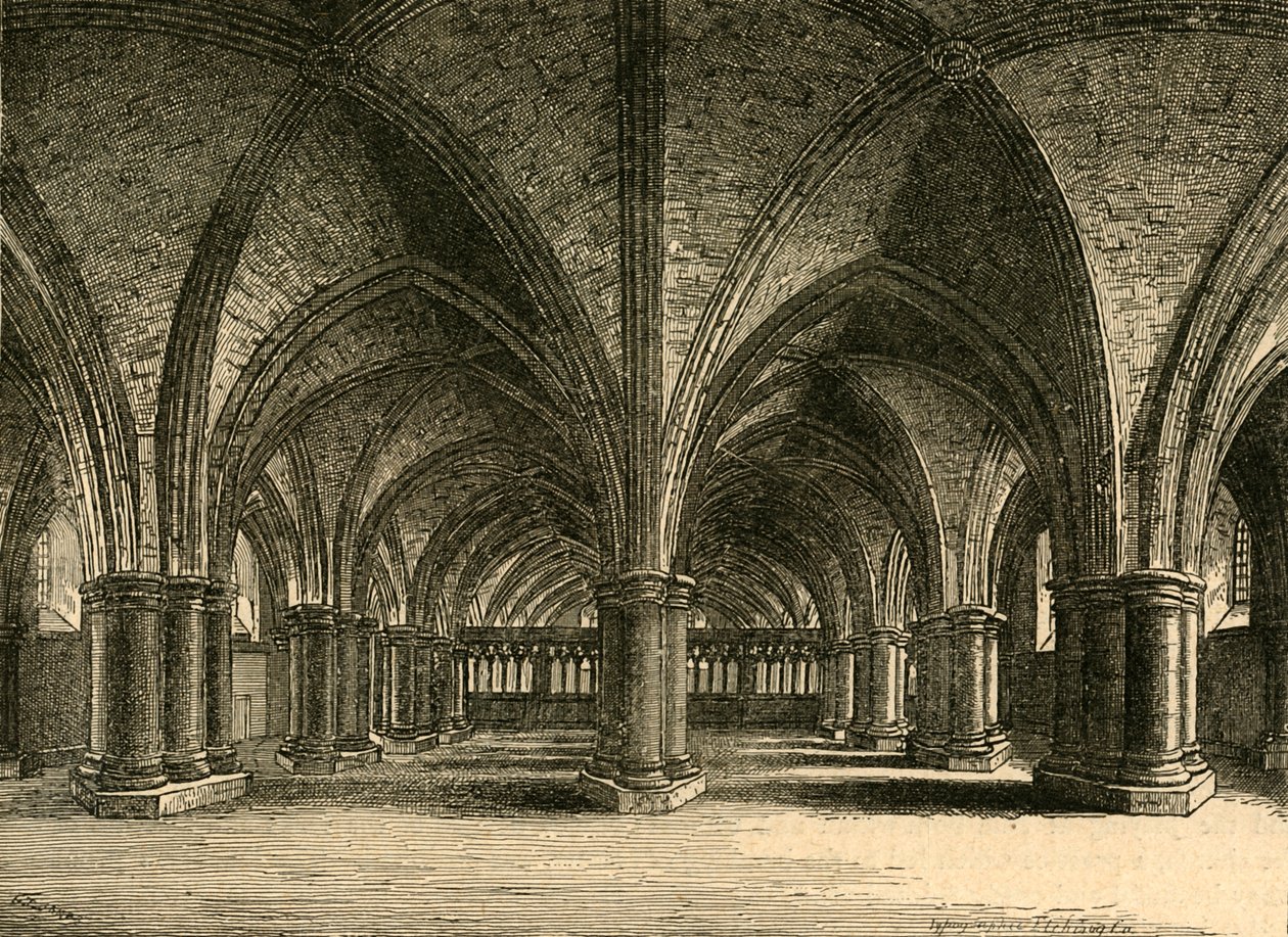 Kostel sv. Víry, krypta starých sv. Pavla, z pohledu od Hollara, 1897. od Unbekannt
