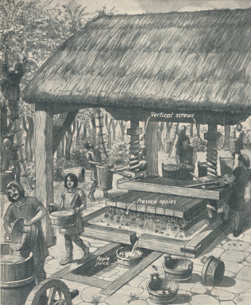 The Cider Press in the Middle Ages, c1934 od Unbekannt