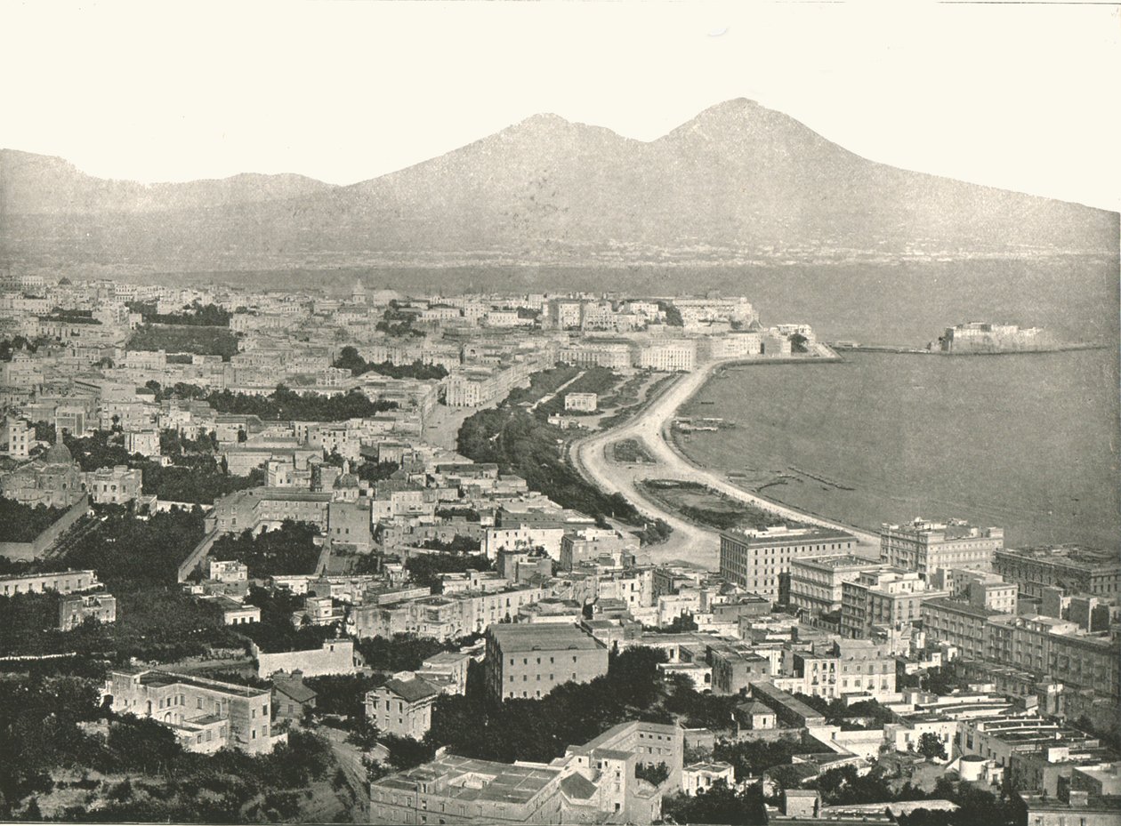 Město, záliv a Vesuv, Neapol, Itálie, 1895. od Unbekannt