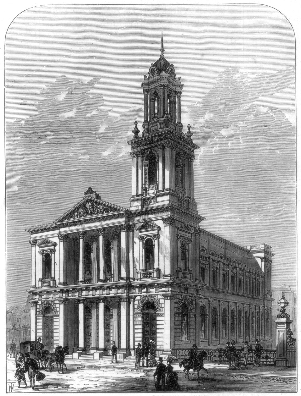 The City Temple, Holborn viadukt, Londýn, 1875 od Unbekannt