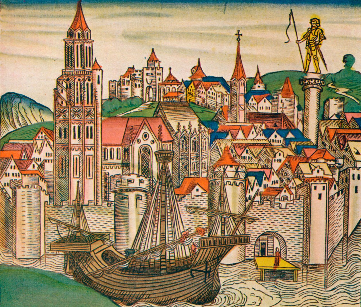 Město Treviso s Carrack, 1493 od Unbekannt