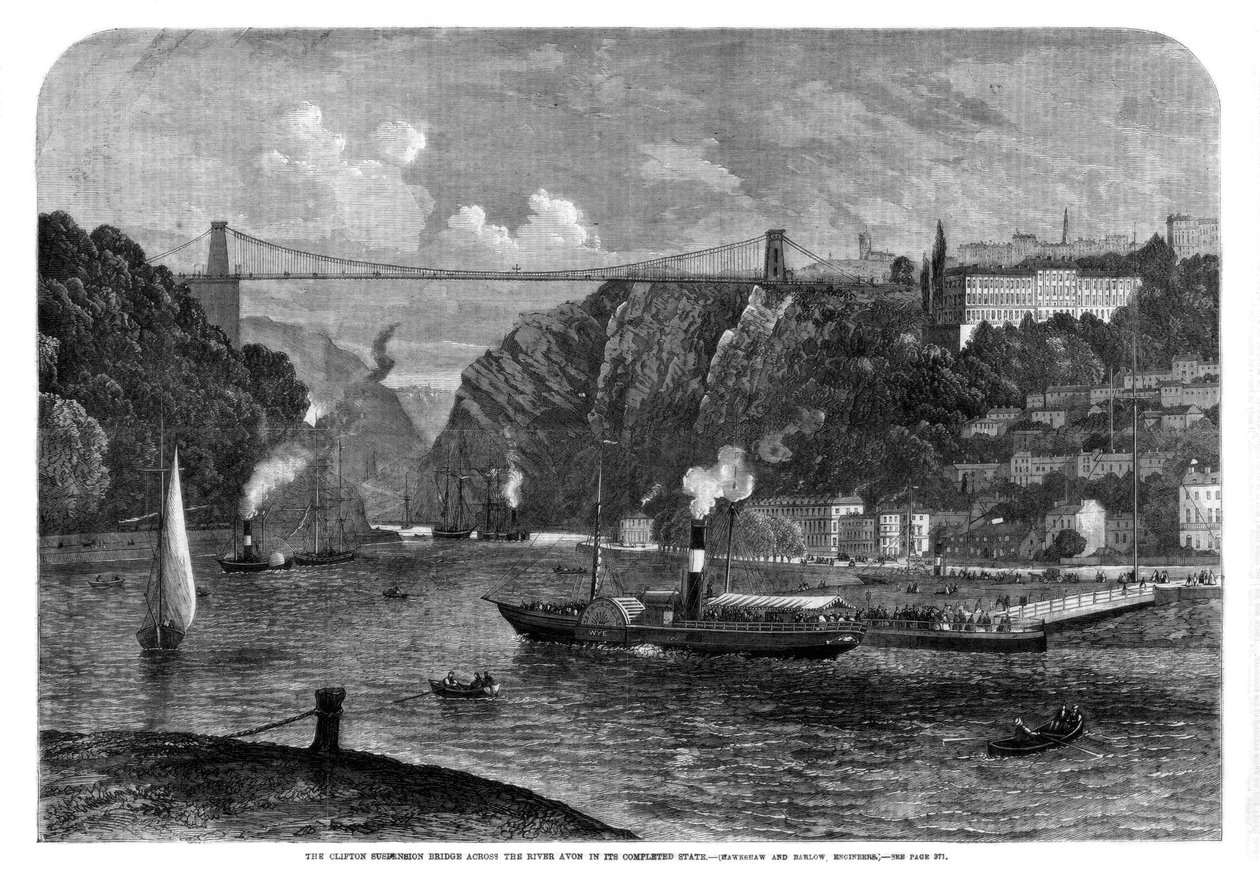 Visutý most Clifton přes řeku Avon, 1864 od Unbekannt