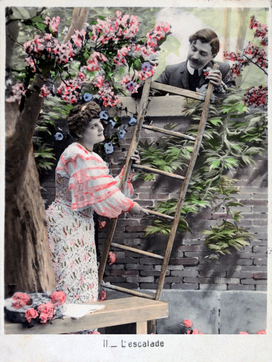 The Climbing, vintage francouzská pohlednice, c1900 od Unbekannt