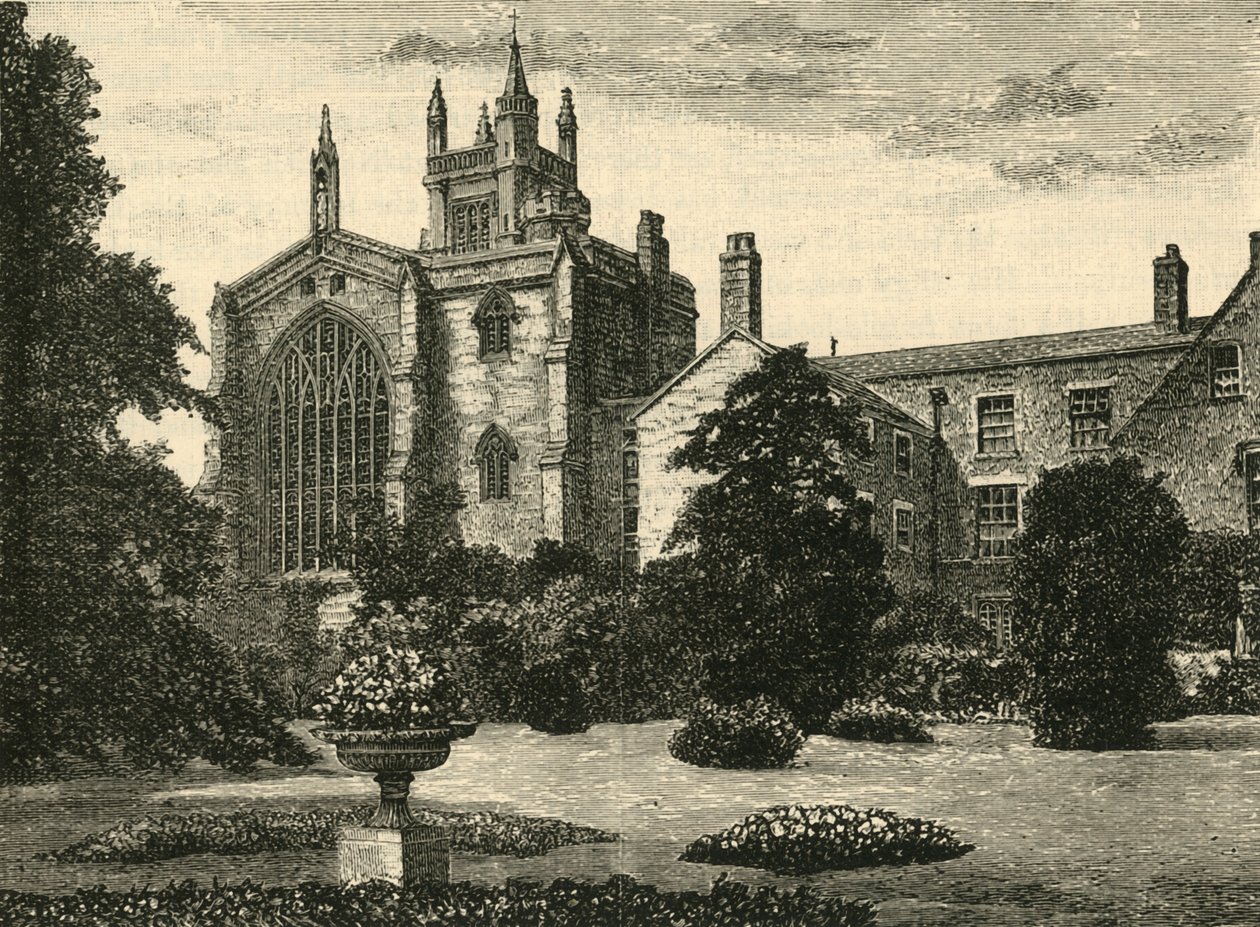 College Chapel, z Wardens Gardens, 1898. od Unbekannt