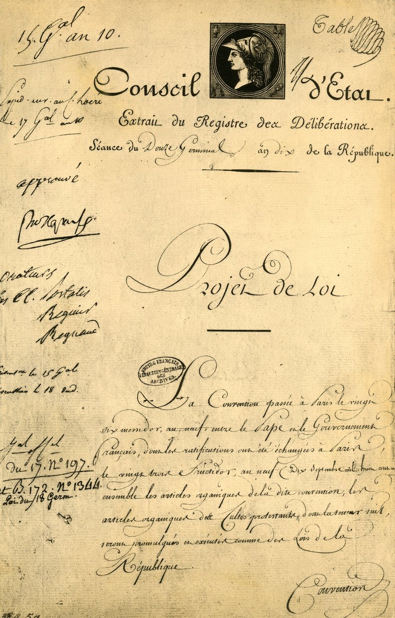 Konkordát a organické články, 5. dubna 1802, 1921. od Unbekannt