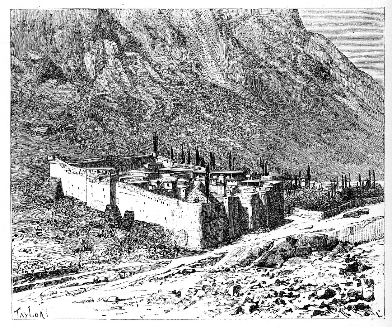 Klášter svaté Kateřiny, hora Sinaj, Egypt, 1895 od Unbekannt