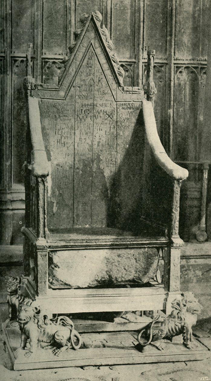 Korunovační křeslo, obsahující starověký kámen, 1902. od Unbekannt