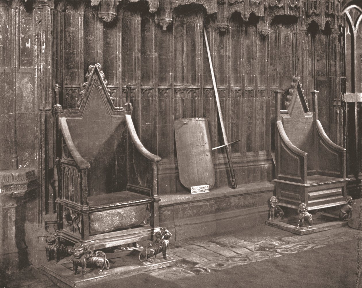 The Coronation Chair ve Westminster Abbey, Londýn, 1894. od Unbekannt