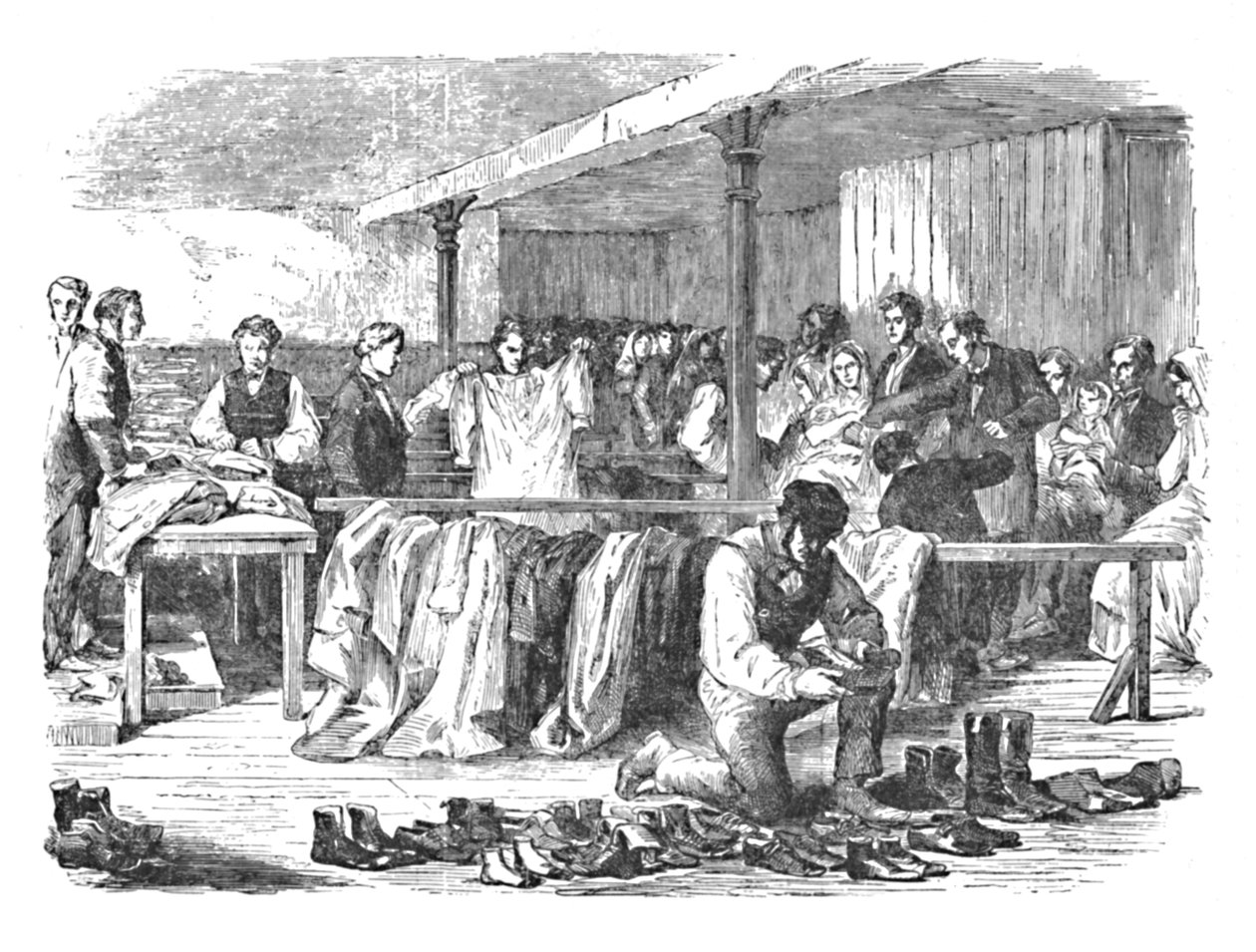The Cotton Famine: Distribution of Clothes to Operatives, Manchester, 1904 od Unbekannt