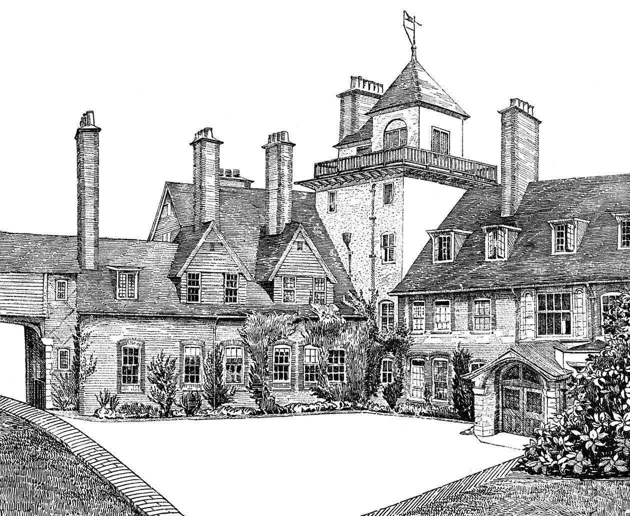 The Court Yard, Standen, East Grinstead, 1900 od Unbekannt