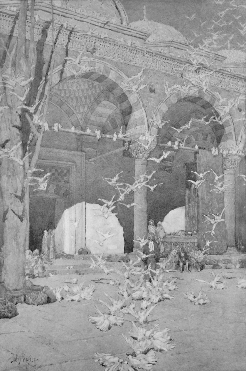 The Courtyard of the Pigeons mešita, 1913 od Unbekannt
