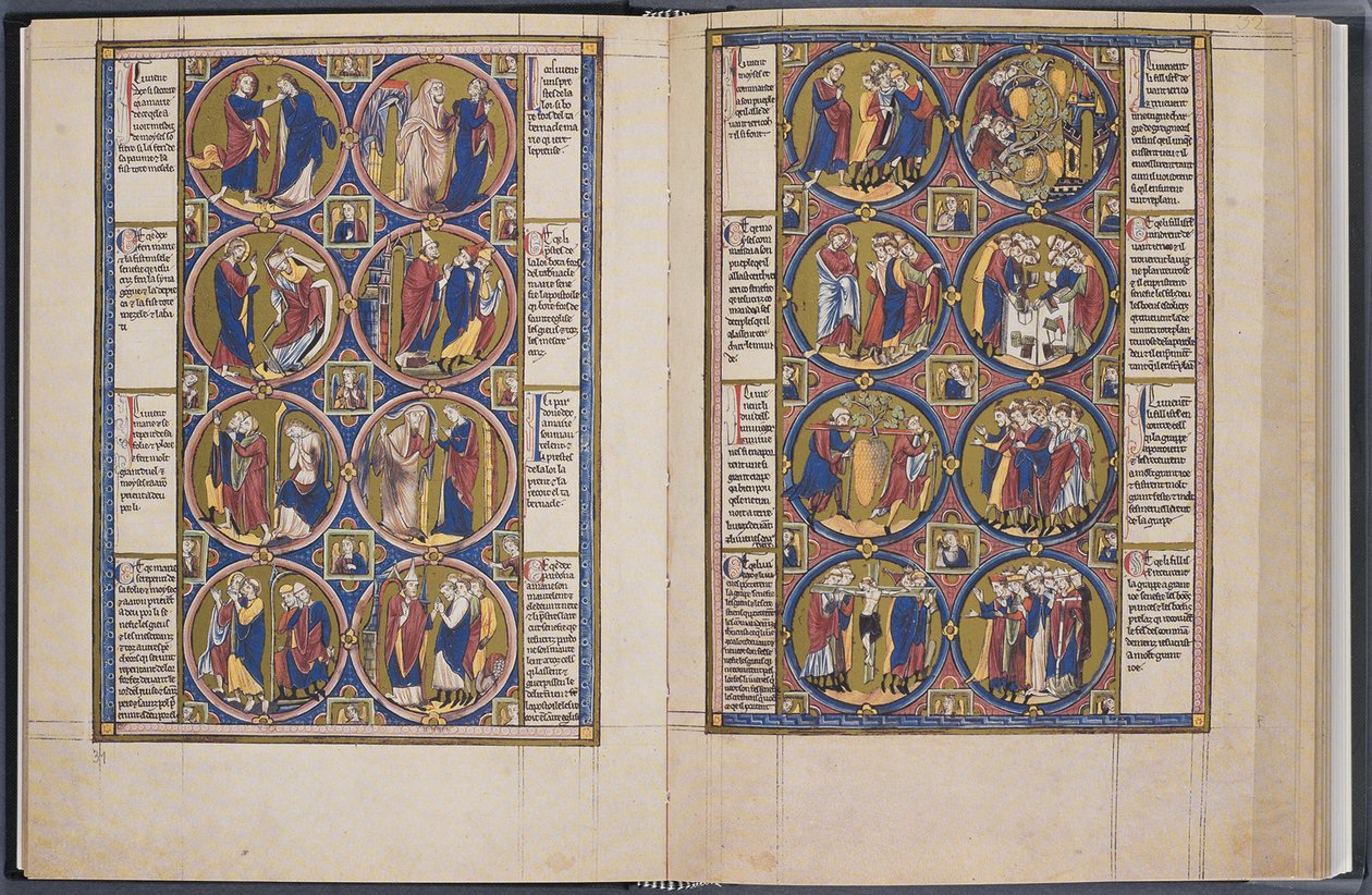 Stvoření. Bible moralisée Codex Vindobonensis 2554, asi 1250 od Unbekannt