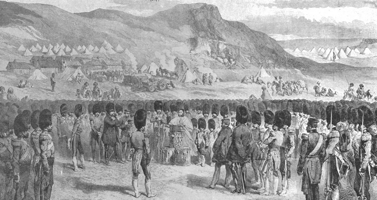Krymská válka, 1854-56: Služba Boží...před bitvou u Balaklavy, 1901. od Unbekannt